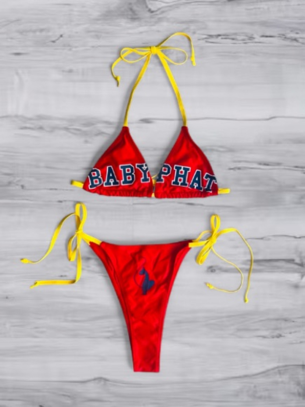 🔺Baby Phat Triangle Logo Bikini Set Red Small NWT